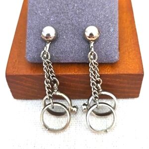 Vintage 1950s 'Tie The Knot' Engagement/Wedding Ring Screw Back Earrings